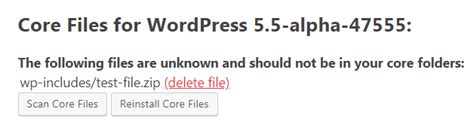 core files wp reset