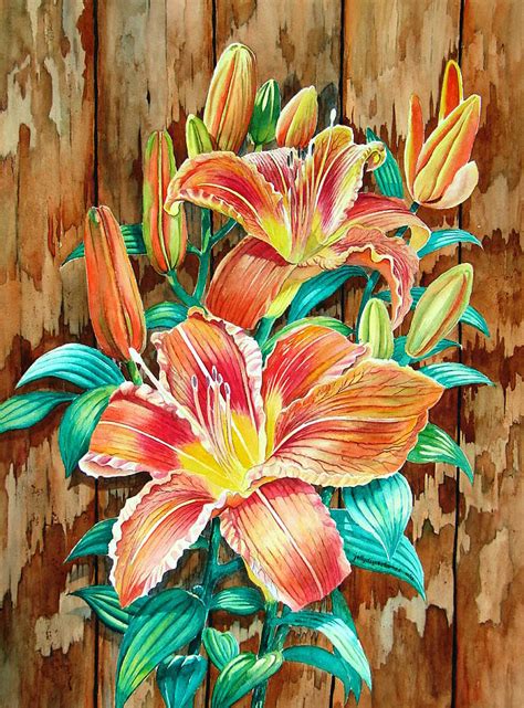 Tiger Lily Flower Painting at JENENGE blog