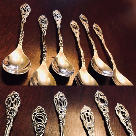 Rare Georg Nilsson Demitasse Spoons, Ornate Monogrammed Vintage Spoons, 1950's Collectible ...