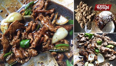 buat daging black pepper padu tip masak sekejap je tapi daging