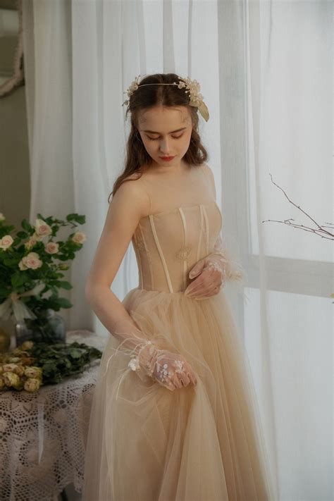 Ivory Bustier Bridal Gown/ Bohemian Gown/ Boho Wedding Dress/ | Etsy