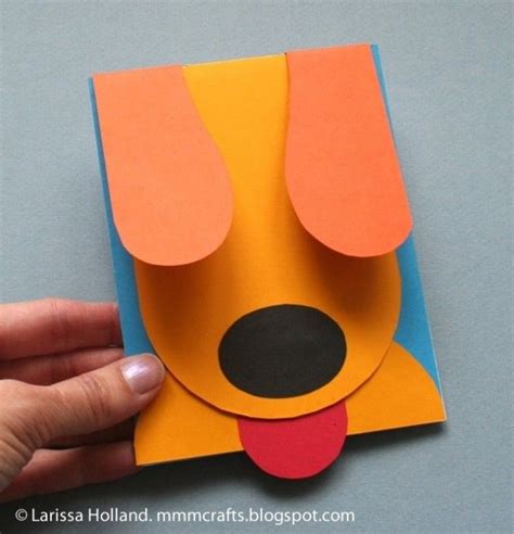 Подвижная открытка-собачка из бумаги 7 | Card craft, Paper crafts for ...