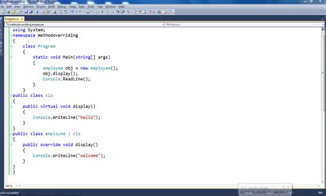 Method Overriding in C# | MY.NET Tutorials
