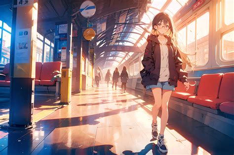 Anime Girl Walking On Platform Wallpaper,HD Anime Wallpapers,4k