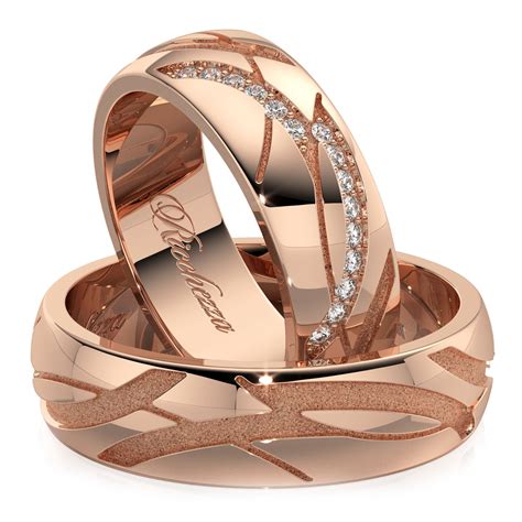 Rose Gold Wedding Rings with Diamonds