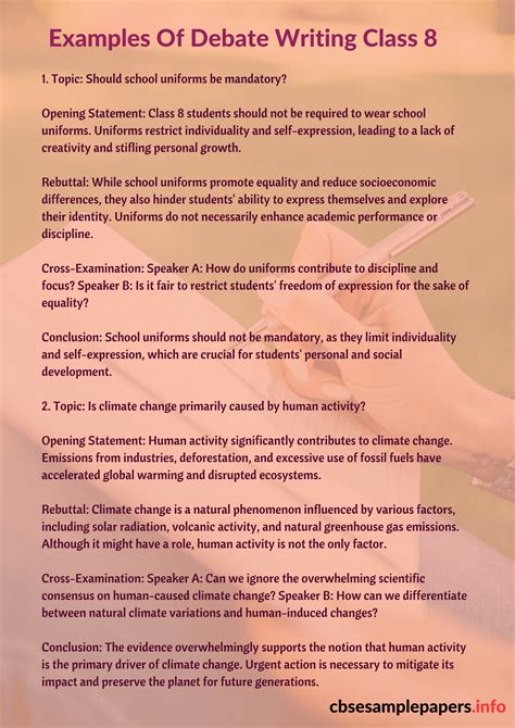 Debate Writing Class 8 Format, Topics, Examples, Exercises - CBSE