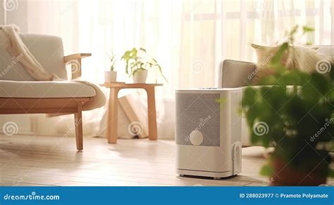 Air Purifier in Cozy White Living Room for Filter and Cleaning Removing ...