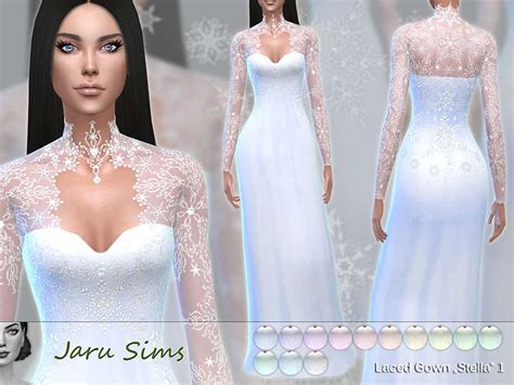 Кружевное платье Stella 1 - Одежда - Моды для Sims 4