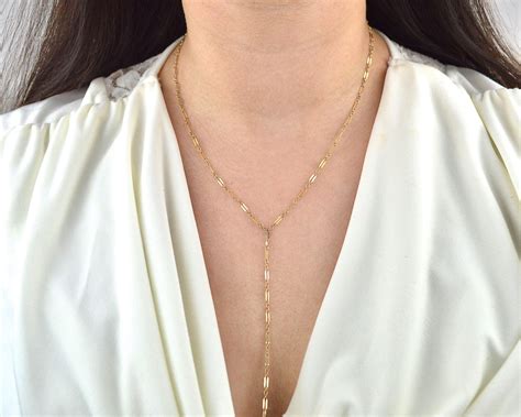 Gold Lariat Necklace