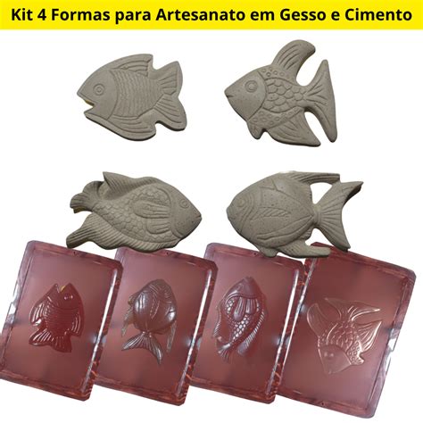 Formas Para Artesanato Em Gesso - Kit-12 / 4 Formas para Artesanato em Gesso e Cimento | Shopee Brasil