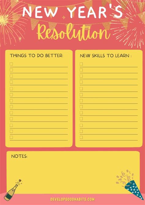 New Year Resolution Template 2022