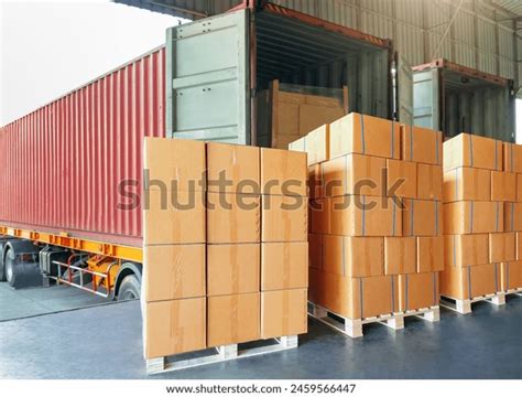warehouse truck loading pallets images stock   objects