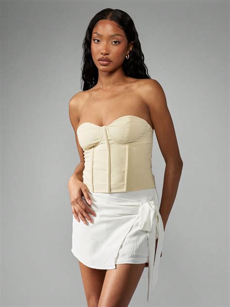 MISSGUIDED Designer Strapless Boned Structured Tailored Fitted