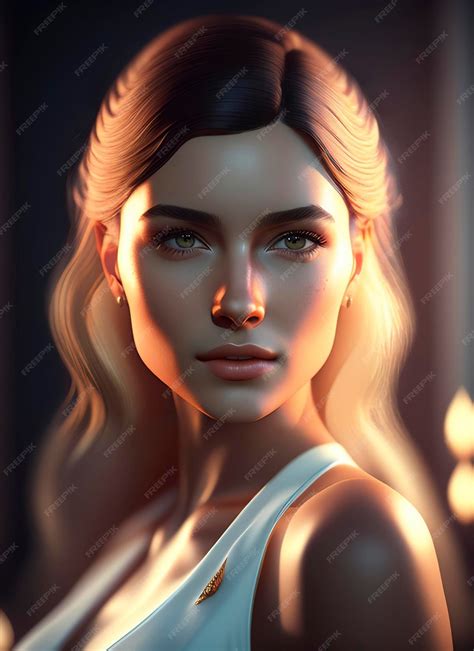 premium photo cute girl  pretty face creative ai