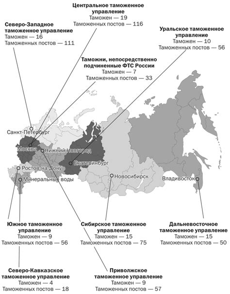Схема размещения территориальных таможенных органов, Структура ...