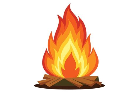 cartoon campfire illustration  vector art  vecteezy