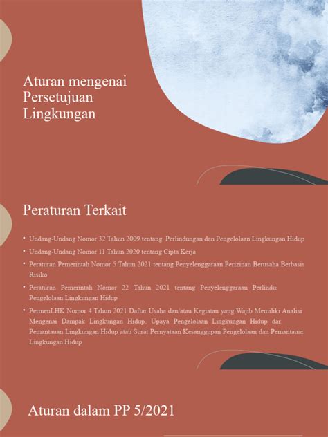 aturan mengenai persetujuan lingkungan