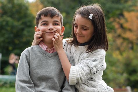 Cute brother sister photo at Morningstar Mill in Thorald, Ontario