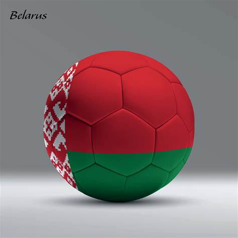 3d realistic soccer ball iwith flag of Belarus on studio background ...