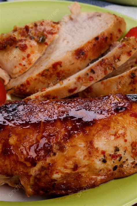 Roasted Chicken Breast Barbecue Roasted Chicken Yellow Photo Background