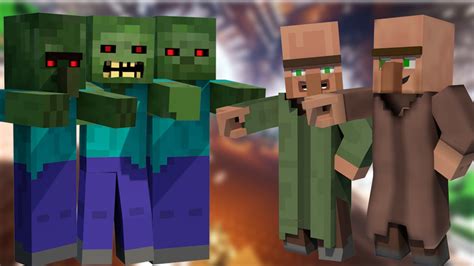 Minecraft : Çılgın Zombiler Köylüleri Çoşturuyor ! - YouTube