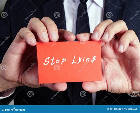 business concept  stop lying  phrase   page stock photo