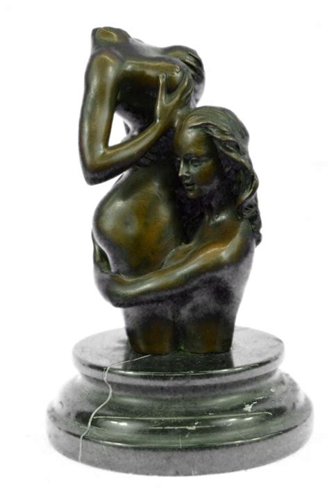 Sold Price: BUST OF NAKED GIRLS BRONZE SCULPTURE STATUES FIGURE