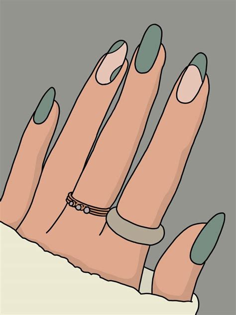 sage nails | Mini drawings, Nail drawing, Girly art illustrations