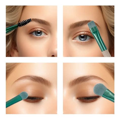 vegan duo eye eyebrow makeup brushes sustainable wood bamboo