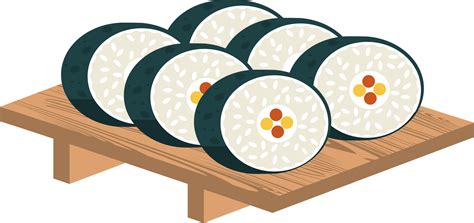 sushi rolls in wooden dish 24085593 PNG