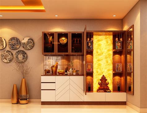 Pooja Room Door Design, Foyer Design, House Design, Crockery Cabinet ...