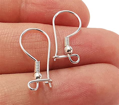 solid sterling silver earring hook  silver earring wire findings