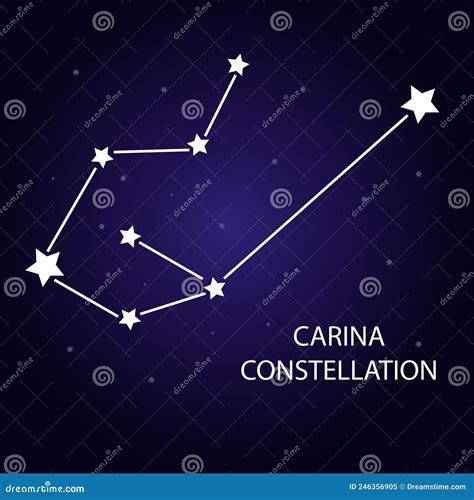 The Constellation of Carina with Bright Stars. Vector Illustration