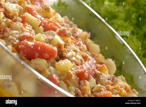 Traditional bulgarian musaka before baking Stock Photo - Alamy