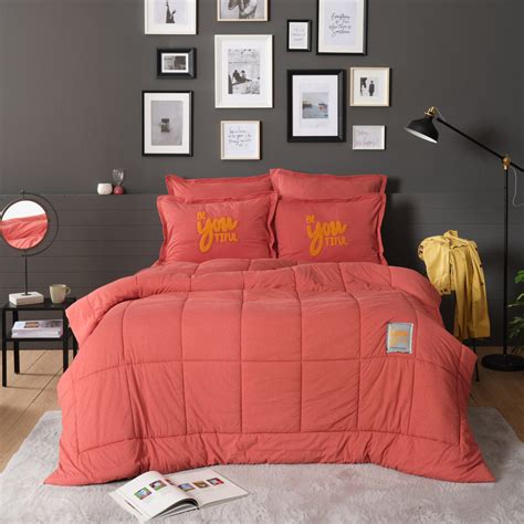 Karaca Home Motto Cotton Comfort Çift Kişilik Uyku Seti Mercan Karaca Home