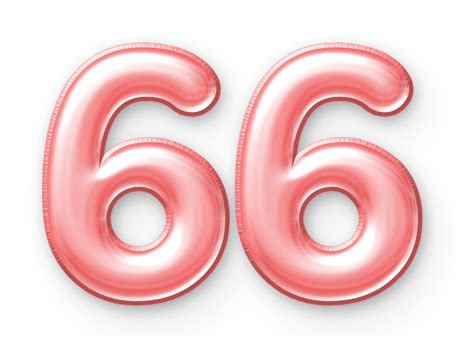 66 Number Balloon Pink 24652344 PNG