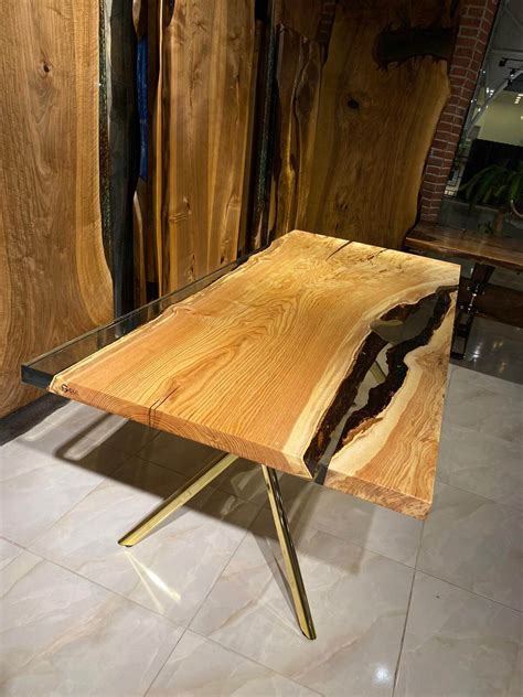 Clear Epoxy Wood Table by Gül Natural Furniture | Wescover Tables