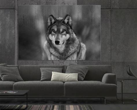 Grey Wolf Canvas Print Wolf Wall Art Canvas Print. Wall Art - Etsy