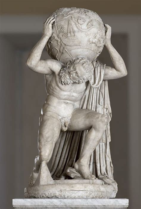 The Farnese Atlas, 2nd century Roman marble copy of a Greek sculpture ...