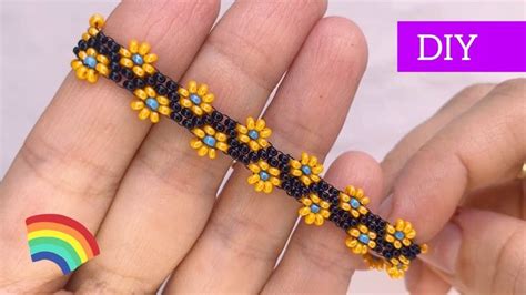 Популярные цветочки 😍 браслет фенечка из бисера Мастер класс Beaded t ...