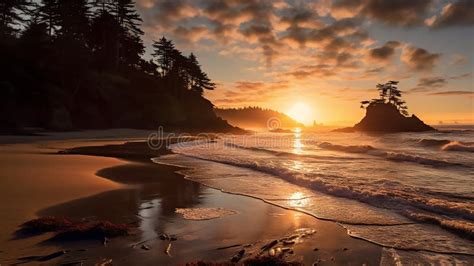 serene coastal sunsets stock illustration illustration  landscapes