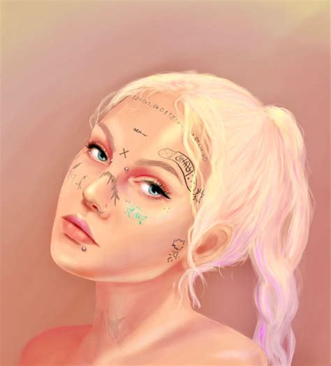 a digital painting of a woman with tattoos on her face