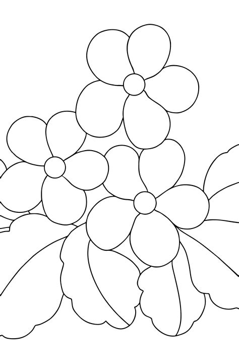 Kleurplaat eerste lente bloemen - Online en uitprinten is gratis!
