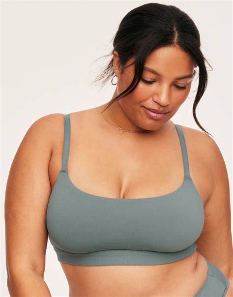 Anja Blue Plus Wireless V Neck Bralette with Elastic Underband | Adore Me