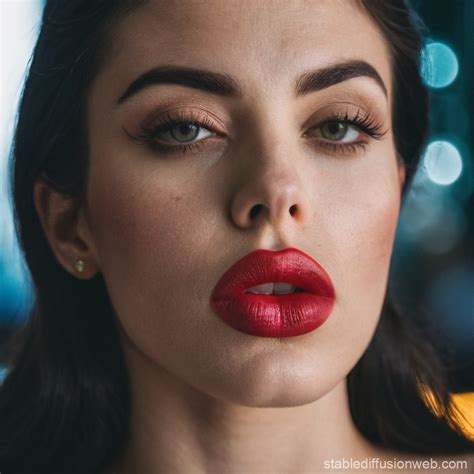 Woman with Oversized Lips | Stable Diffusion Online