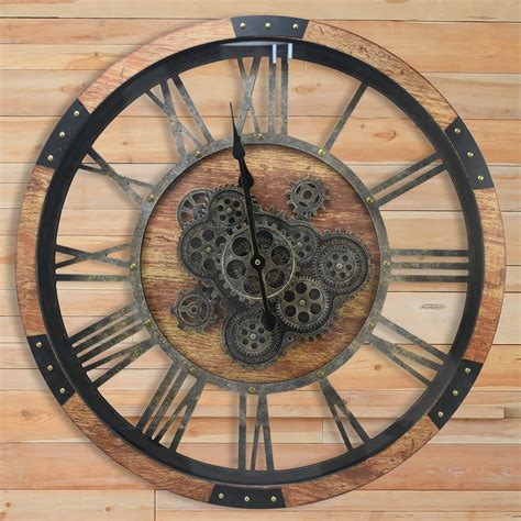 Amazon.de: DORBOKER 68CM Große Vintage Wanduhr mit Beweglichen ...
