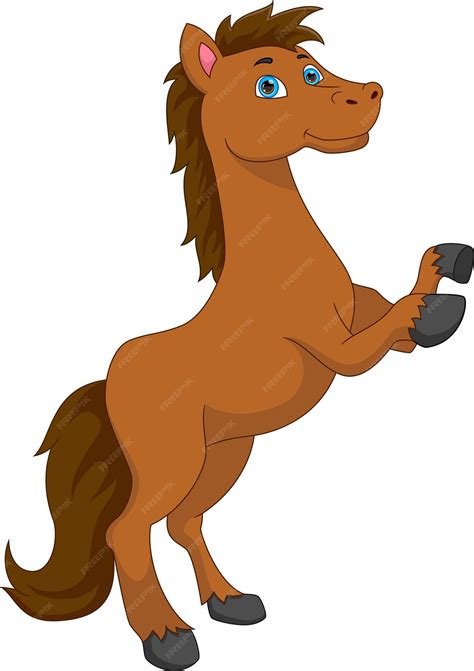 Cavalo Desenho Fofo - Desenho de cavalo fofo em fundo branco | Vetor Premium