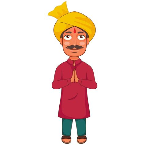 Vector illustration of Indian Man Doing Namaste for Welcome. 24361252