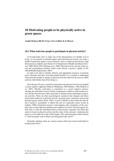 (PDF) Motivating People to Be Physically Active in Green Spaces