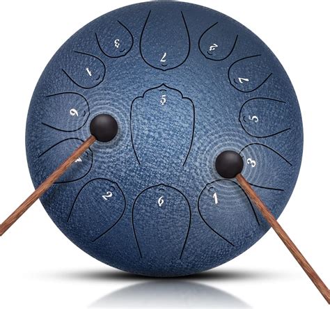 Amazon.com: Steel Tongue Drum - 12 Inches 13 Notes Blue Handpan Drum ...